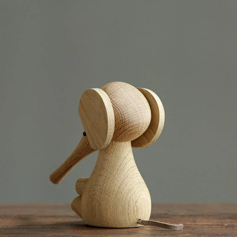 WoodenElephantFigurine-Homeko2 Wooden Elephant Figurine - Homeko