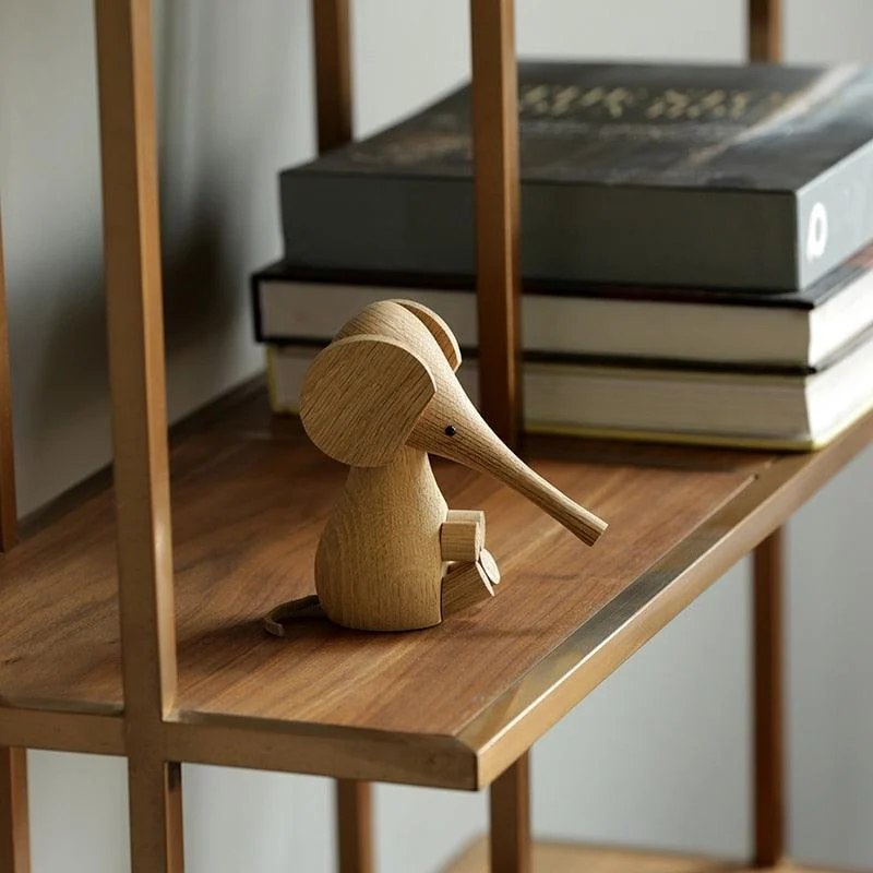 WoodenElephantFigurine-Homeko3 Wooden Elephant Figurine - Homeko