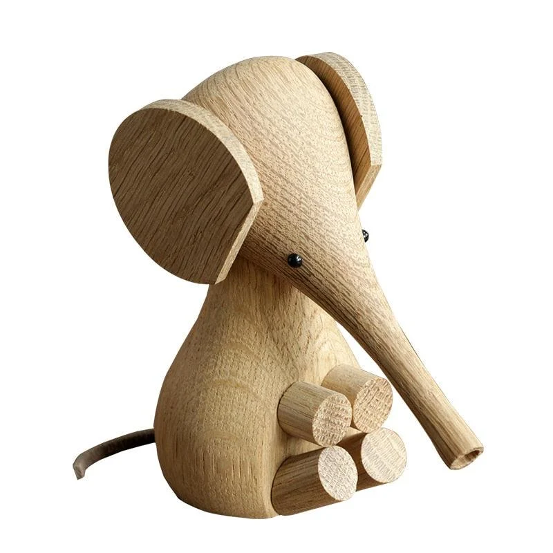 WoodenElephantFigurine-Homeko5 Wooden Elephant Figurine - Homeko