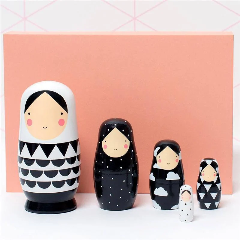 WoodenMatryoshkaDoll-Homeko5 Wooden Matryoshka Doll - Homeko