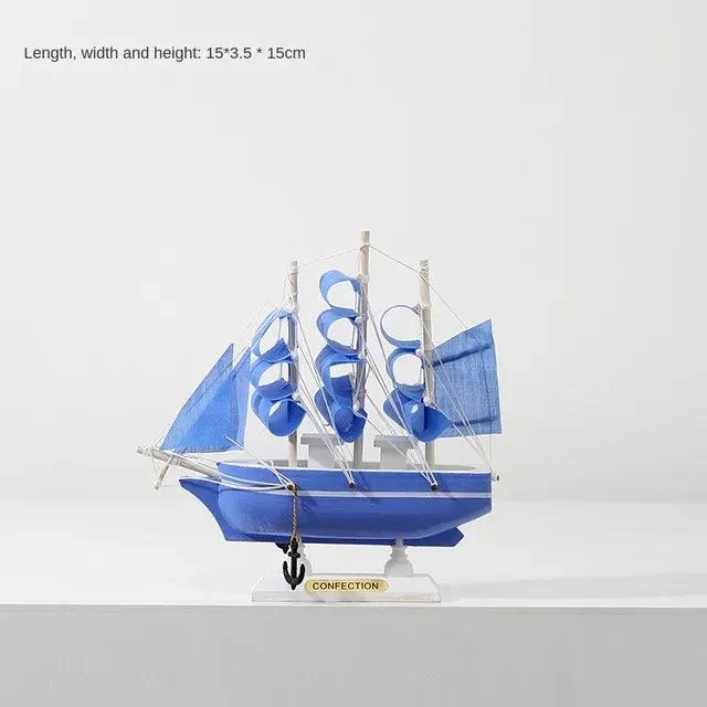 WoodenSailboatModelDecorationCraftsBirthdayGiftSculpturesandStatues-Homeko1 Wooden Sailboat Model Decoration Crafts Birthday Gift Sculptures and Statues - Homeko