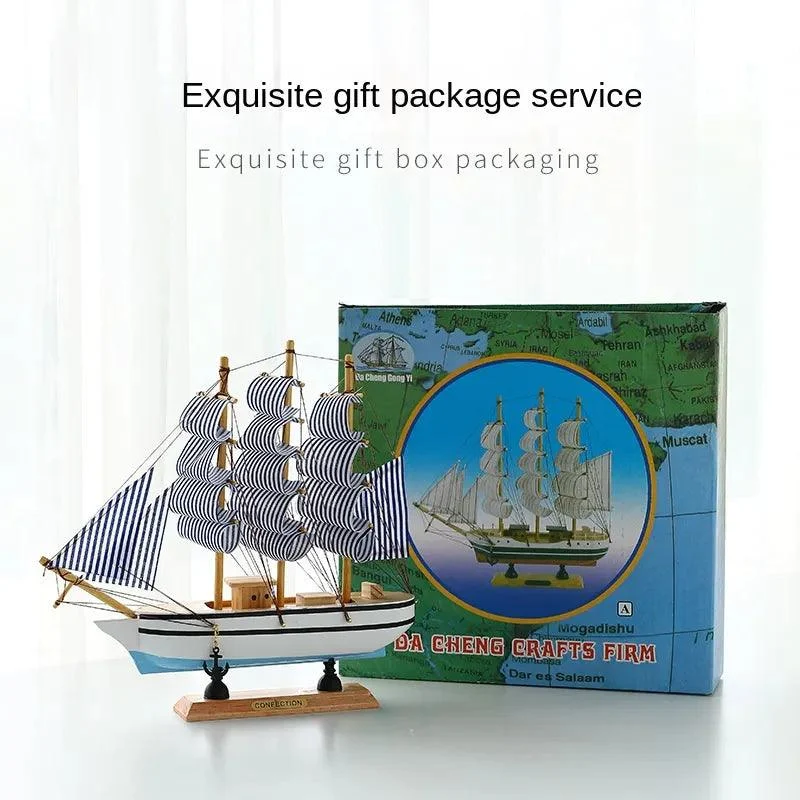 WoodenSailboatModelDecorationCraftsBirthdayGiftSculpturesandStatues-Homeko2 Wooden Sailboat Model Decoration Crafts Birthday Gift Sculptures and Statues - Homeko