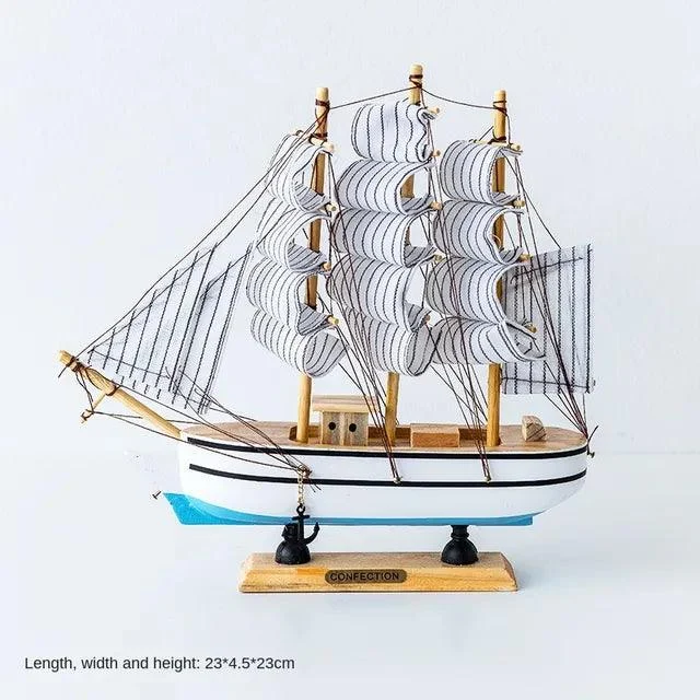WoodenSailboatModelDecorationCraftsBirthdayGiftSculpturesandStatues-Homeko7 Wooden Sailboat Model Decoration Crafts Birthday Gift Sculptures and Statues - Homeko