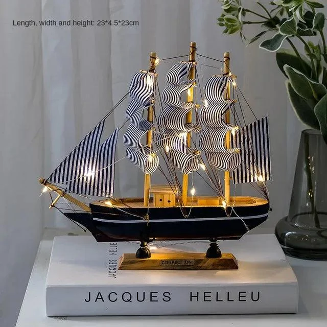 WoodenSailboatModelDecorationCraftsBirthdayGiftSculpturesandStatues-Homeko8 Wooden Sailboat Model Decoration Crafts Birthday Gift Sculptures and Statues - Homeko