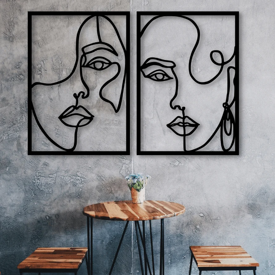 WoodenWomanFaceSilhouetteWallArt-Homeko5 Wooden Woman Face Silhouette Wall Art - Homeko
