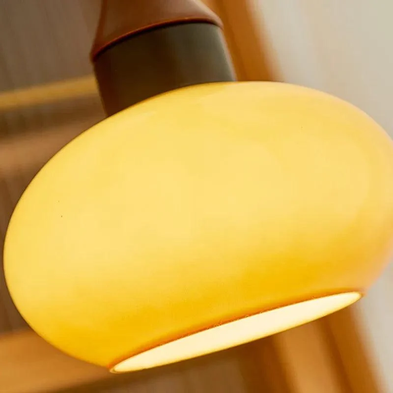 WoodenYellowDomePendantLightforKitchen Woodenyellowdomependantlightforkitchen