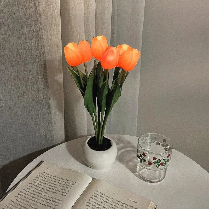 XdKZLED-Tulip-Night-Light-Simulation-Flowers-Table-Lamp-Romantic-Atmosphere-Desk-Lamp-Portable-Reading-Light-For Vintage Aesthetic Tulip Table Lamp - ISTANBULLU LTD