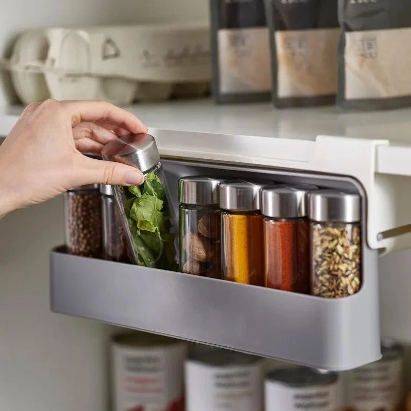 XnNiKitchen-Spice-Organizer-Wall-mounted-Seasoning-Bottle-Storage-Rack-Self-Adhesive-Under-Shelf-Organization-Accessories-Tools Xnnikitchen Spice Organizer Wall Mounted Seasoning Bottle Storage Rack Self Adhesive Under Shelf Organization Accessories Tools