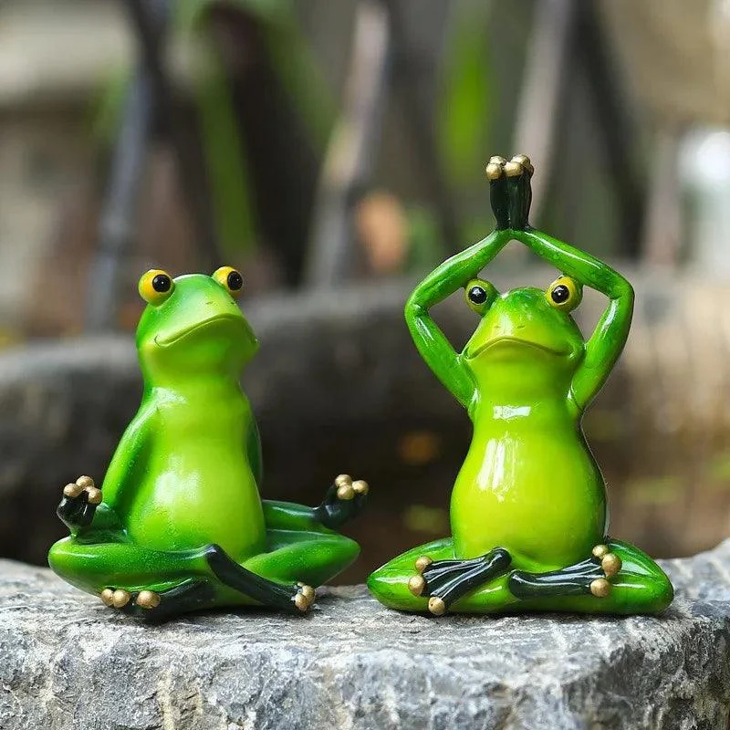 YogaFrogFigurines-Homeko3 Yoga Frog Figurines - Homeko