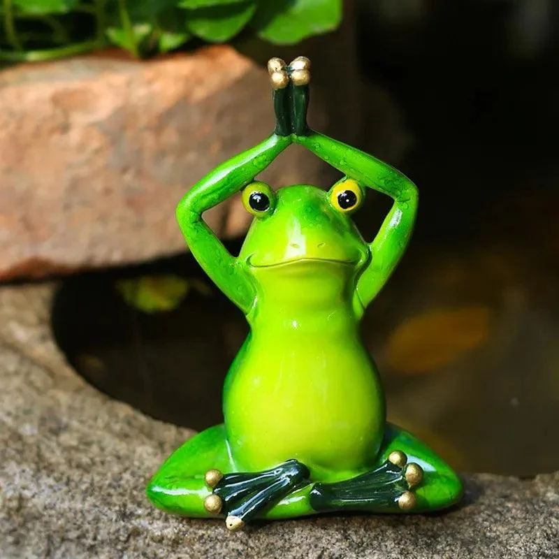 YogaFrogFigurines-Homeko4 Yoga Frog Figurines - Homeko