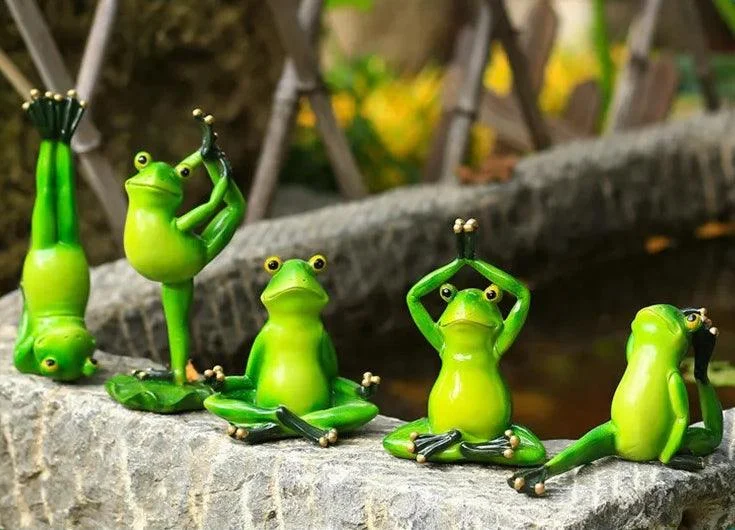 YogaFrogFigurines-Homeko5 Yoga Frog Figurines - Homeko