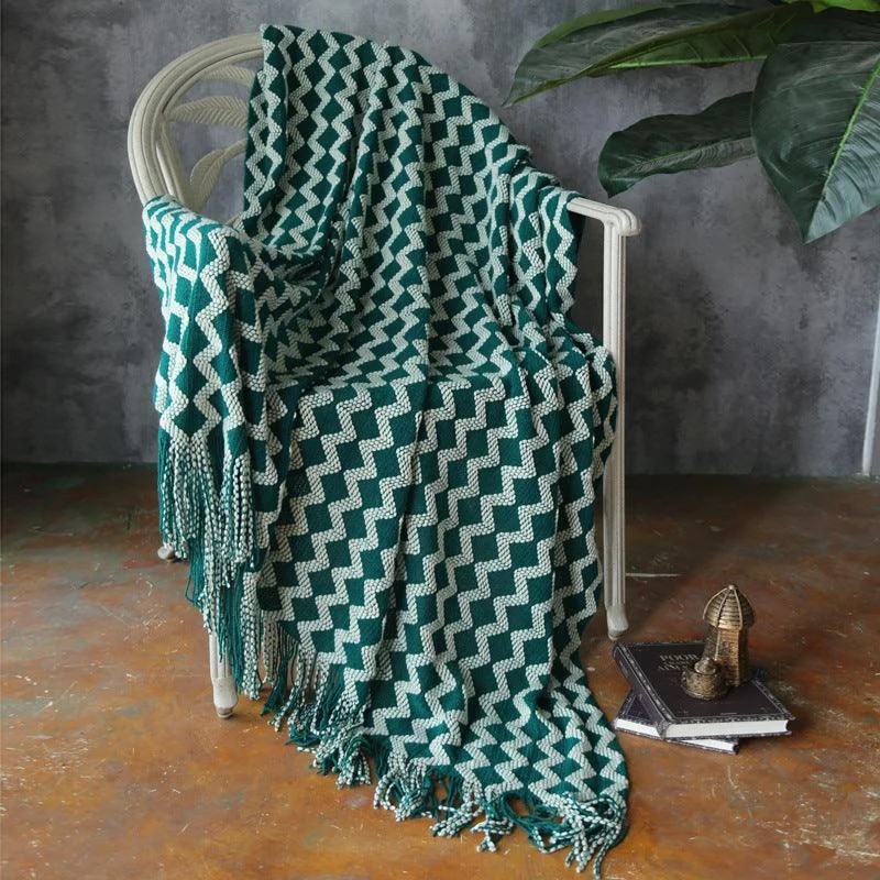 ZigZagFringeChenilleBlanket-Homeko5 Zig Zag Fringe Chenille Blanket - Homeko