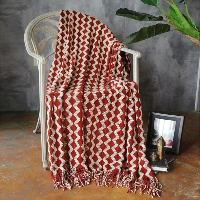 ZigZagFringeChenilleBlanket-Homeko9 Zig Zag Fringe Chenille Blanket - Homeko