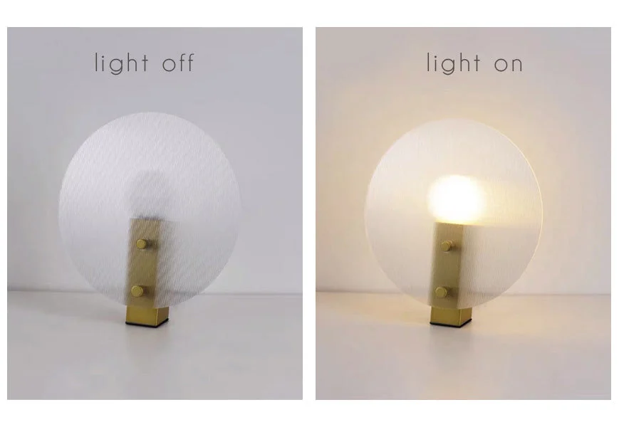 acrylic round abstract table lamp