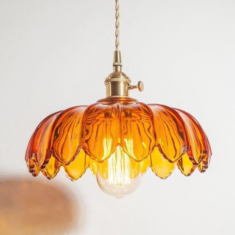 amber_d6d148e8-1fda-450b-8aa3-3b7497dfd0a4 Retro Vintage Industrial Glass Lotus Flower Pendant Light - ISTANBULLU LTD