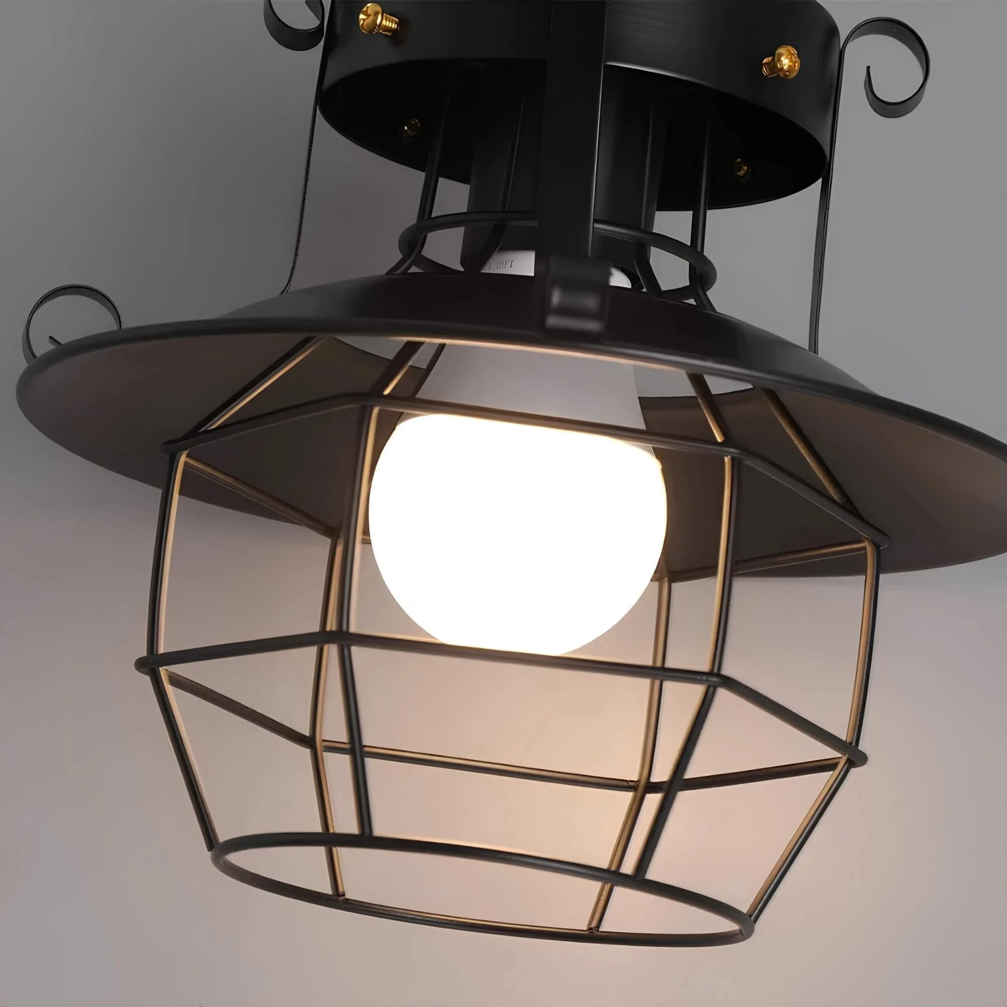 Antiquecage Industrielle Haengelampe Schwarz Metall Vintage Design Wohnzimmer Kueche Xlumina6