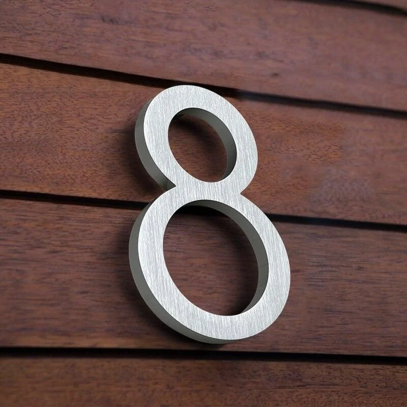 Brookfield Satin Nickel Floating House Number Sign Meraki 186432