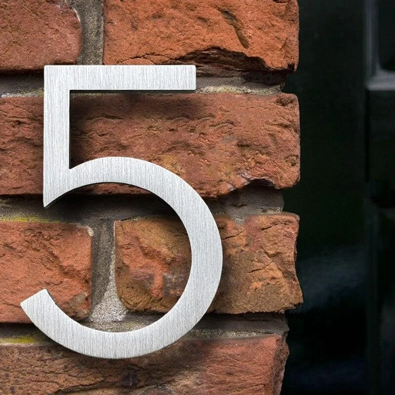 Brookfield Satin Nickel Floating House Number Sign Meraki 880779