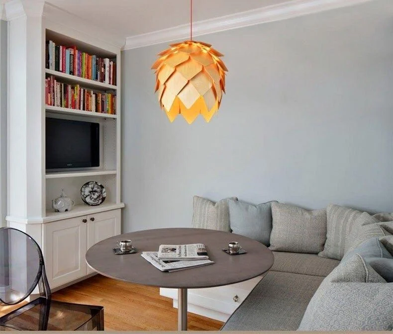 Chinese Style Wood Pendant Lights Pine C Description 17