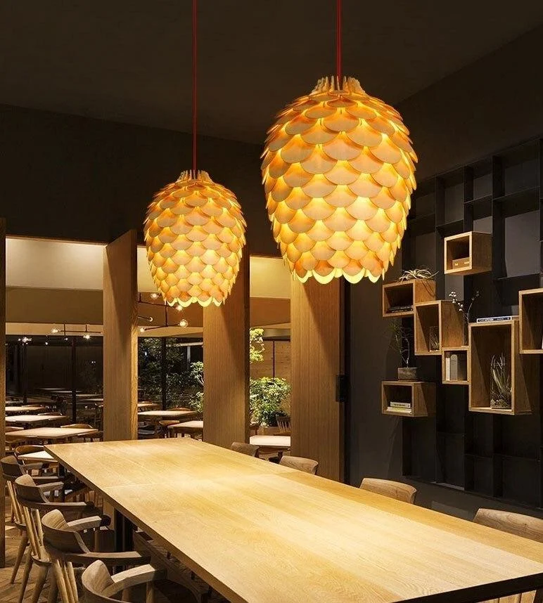 Chinese Style Wood Pendant Lights Pine C Description 8