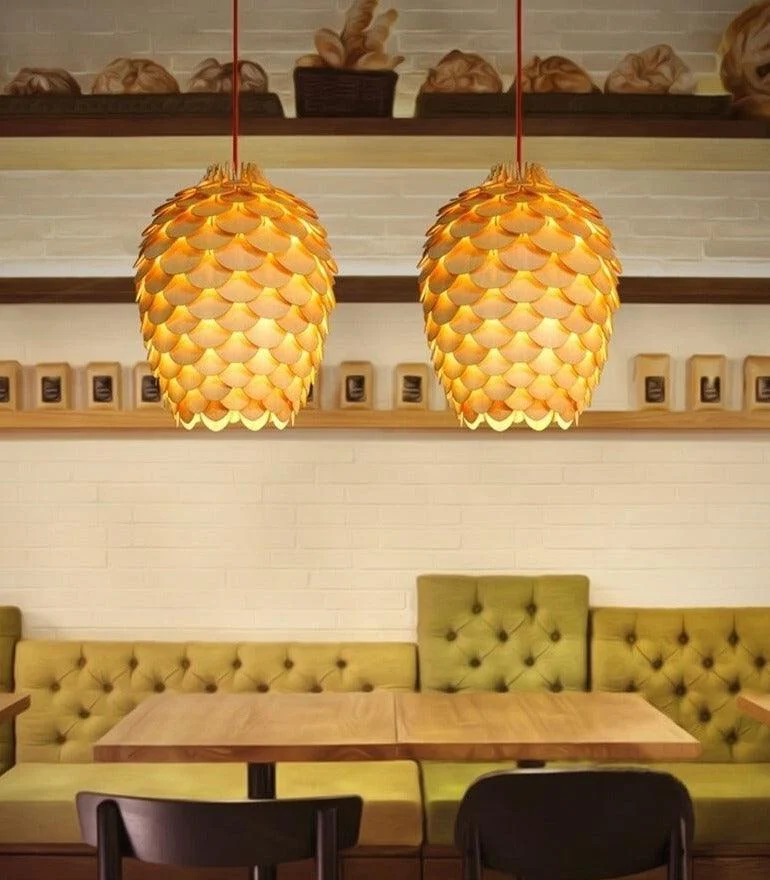 Chinese Style Wood Pendant Lights Pine C Description 9
