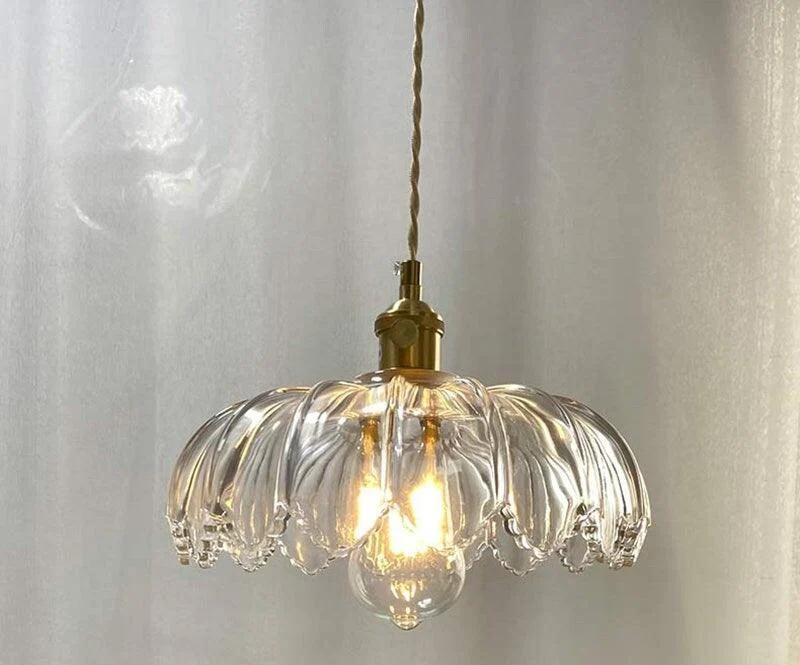 clear_ebc86e64-9de1-48e2-a3b5-749a08caa871 Retro Vintage Industrial Glass Lotus Flower Pendant Light - ISTANBULLU LTD