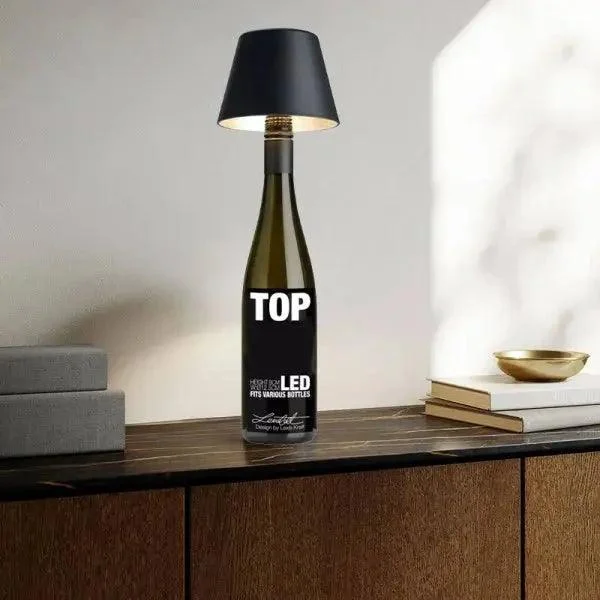 Diy Cordless Rechargeable Wine Bottle Table Lamp Head 3
