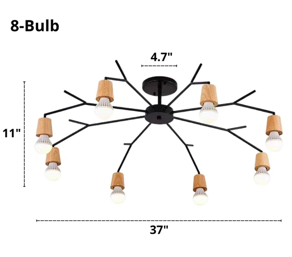 Eight Bulb Homeko Modern Nordic Ceiling Light Dimensions