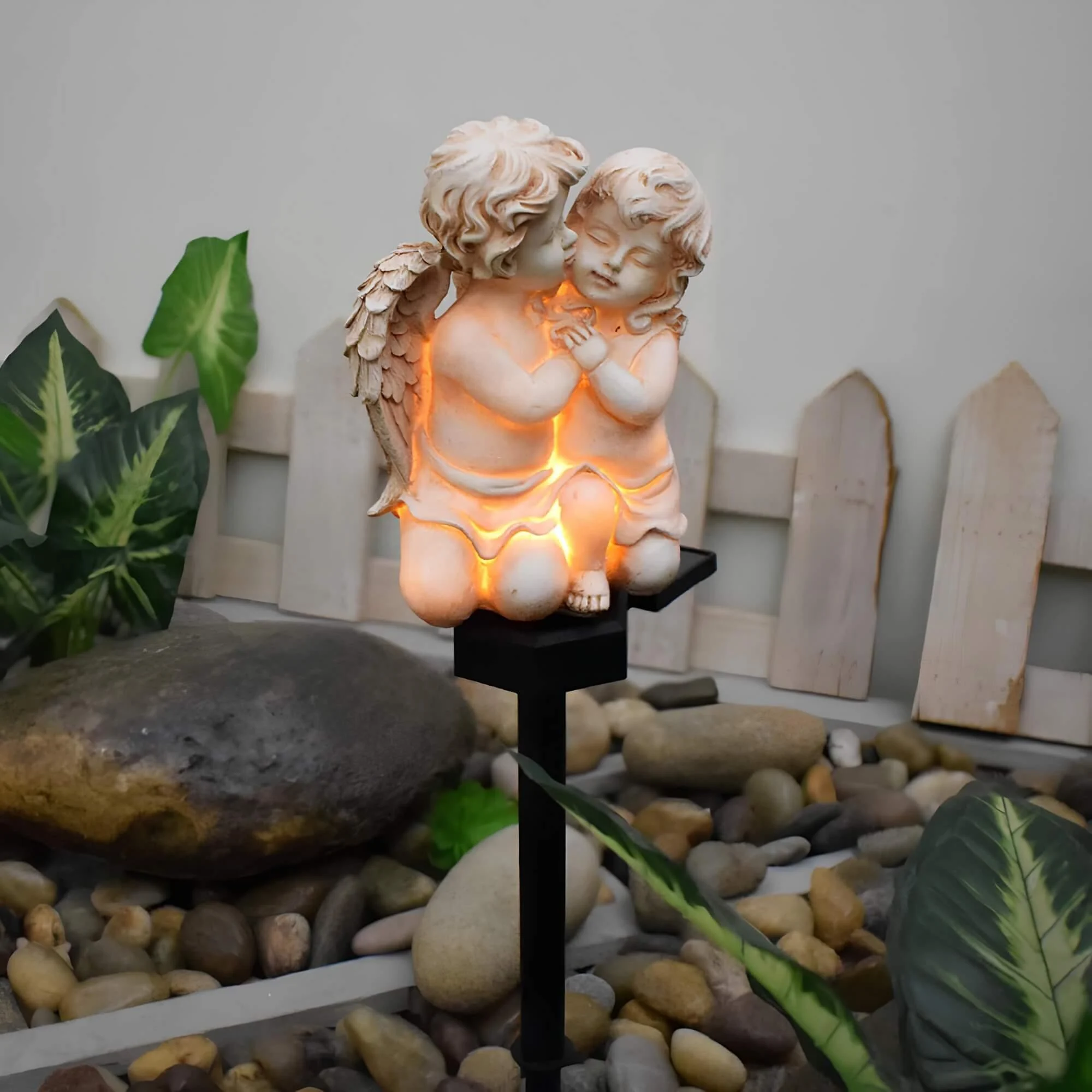 Eternallight Engel Harz Solarlampe Led Gartenbeleuchtung Energiesparend Wetterfest Xlumina4