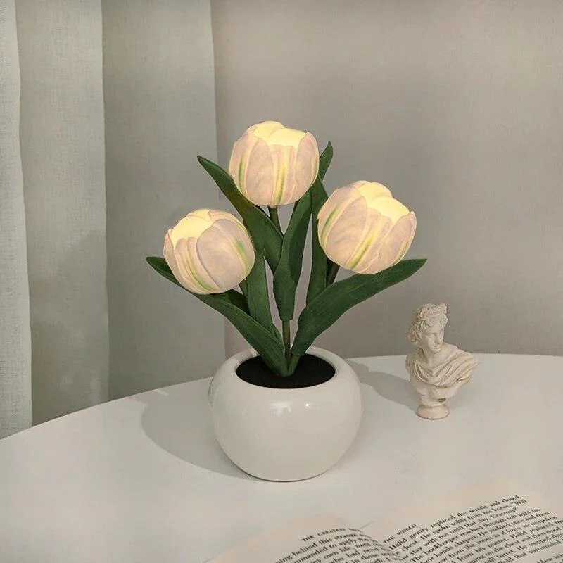 fSiDLED-Tulip-Night-Light-Simulation-Flowers-Table-Lamp-Romantic-Atmosphere-Desk-Lamp-Portable-Reading-Light-For Vintage Aesthetic Tulip Table Lamp - ISTANBULLU LTD