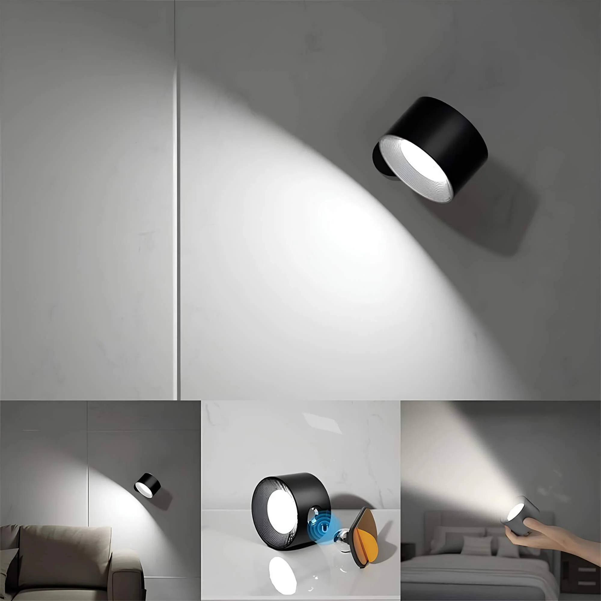 flexilamp-kabellose-360-grad-wandlampe-schwarz-weiss-gold-silber-wiederaufladbar-modern-design-xlumina4 Flexilamp Kabellose 360 Grad Wandlampe Schwarz Weiss Gold Silber Wiederaufladbar Modern Design Xlumina4