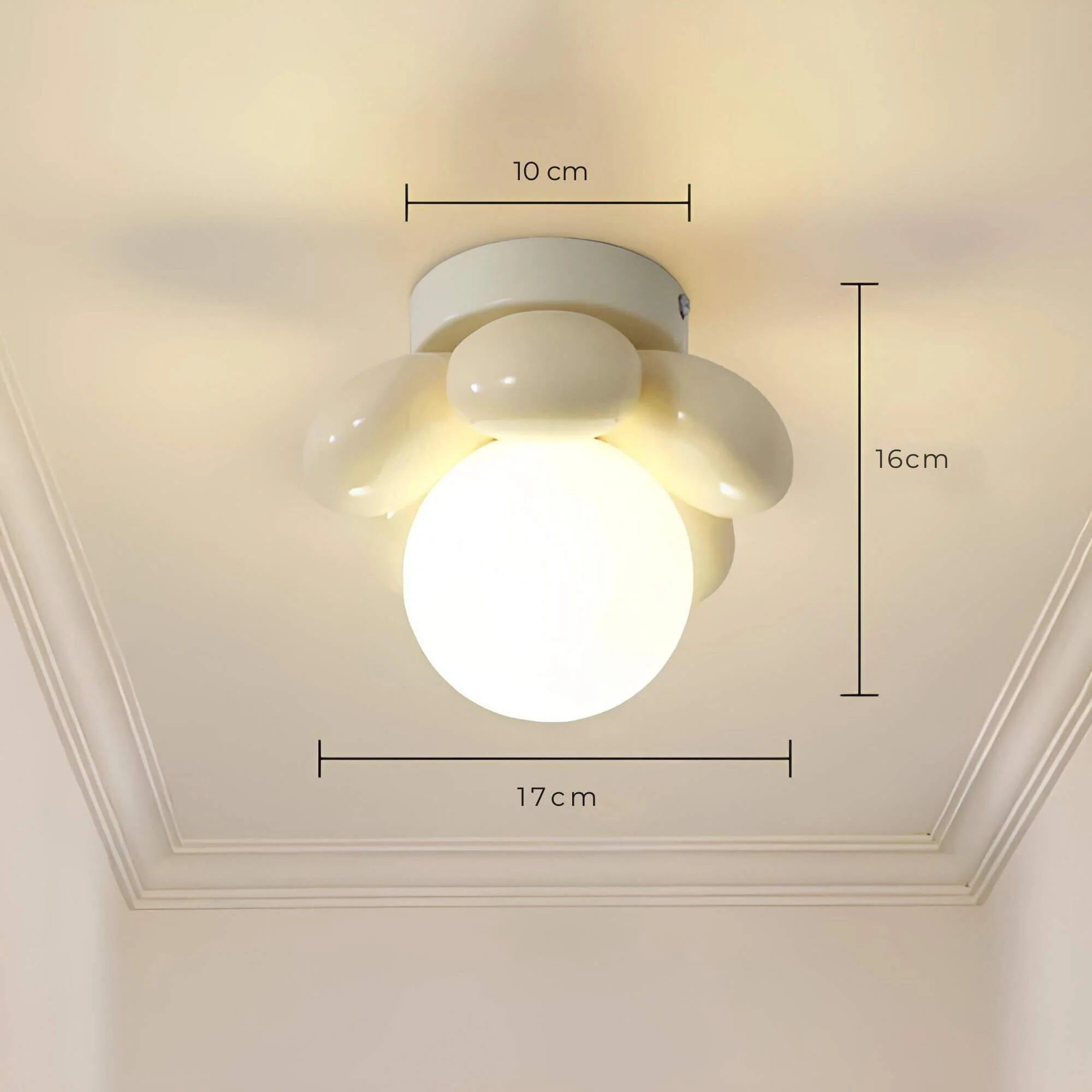 Floraaura Plafondlampe Skandinavisches Blumenmuster Deckenleuchte Modern Led Lichtquelle Weiss Schwarz Xlumina9