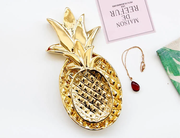 gold fruit jewelry tray