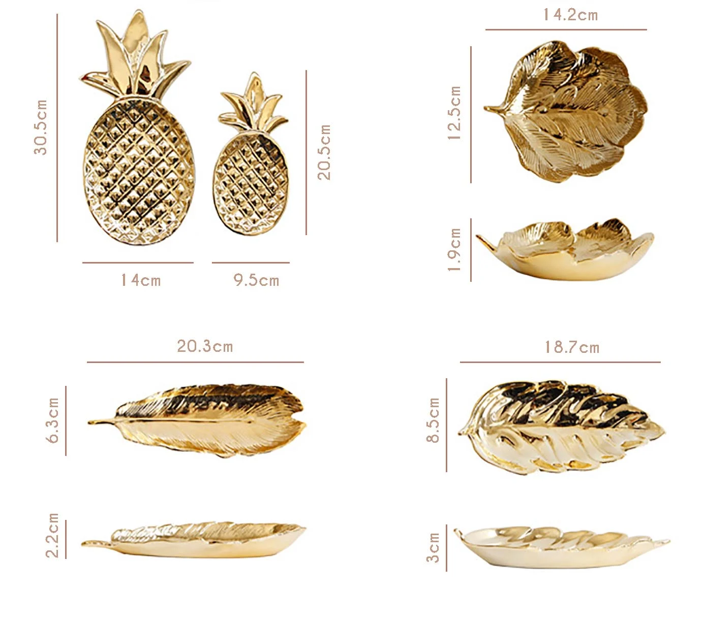 gold fruit jewelry tray