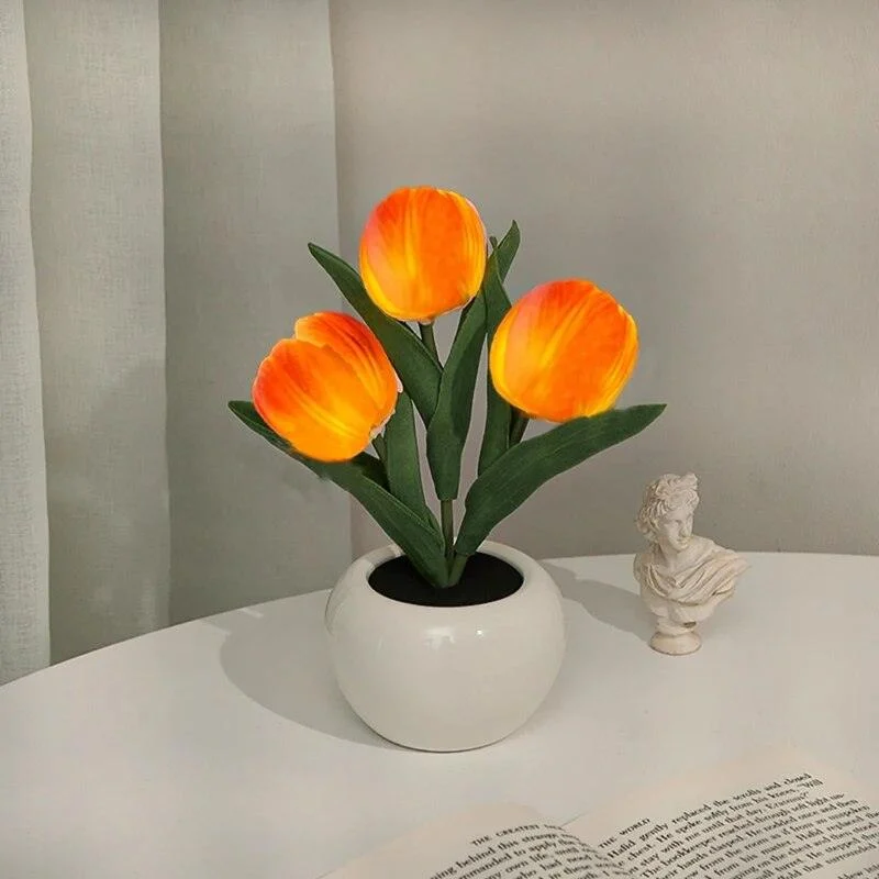 gCNULED-Tulip-Night-Light-Simulation-Flowers-Table-Lamp-Romantic-Atmosphere-Desk-Lamp-Portable-Reading-Light-For Vintage Aesthetic Tulip Table Lamp - ISTANBULLU LTD