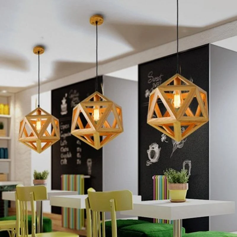 geometric-solid-wood-pendant-lights-with-bulb-318543 Geometric Solid Wood Pendant Lights With Bulb 318543