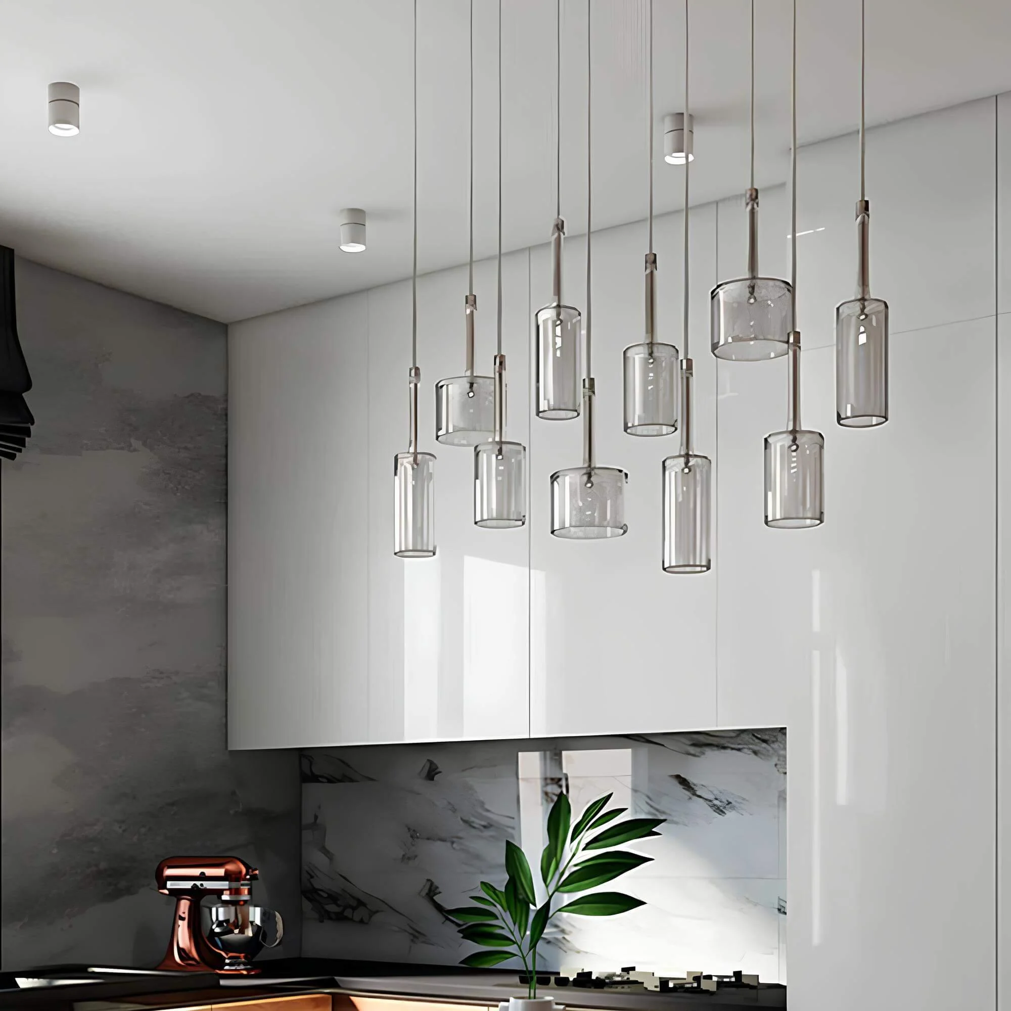 Glas Esstisch Hangeleuchte Modern Beleuchtung Esszimmer Elegant Minimalistisch Langlebig Xlumina 3