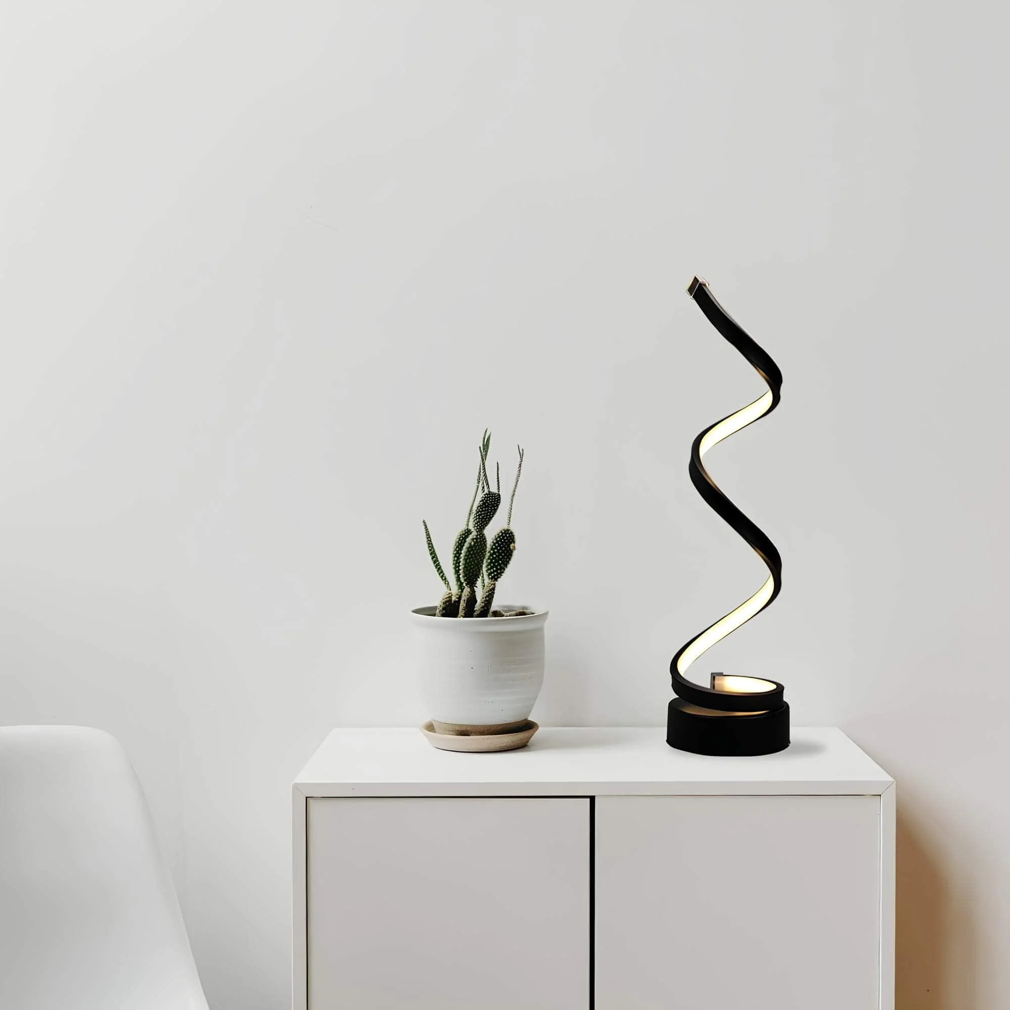 gloedcurve-spiral-tischlampe-modern-led-schwarz-weiss-gold-wohnzimmer-xlumina Gloedcurve Spiral Tischlampe Modern Led Schwarz Weiss Gold Wohnzimmer Xlumina