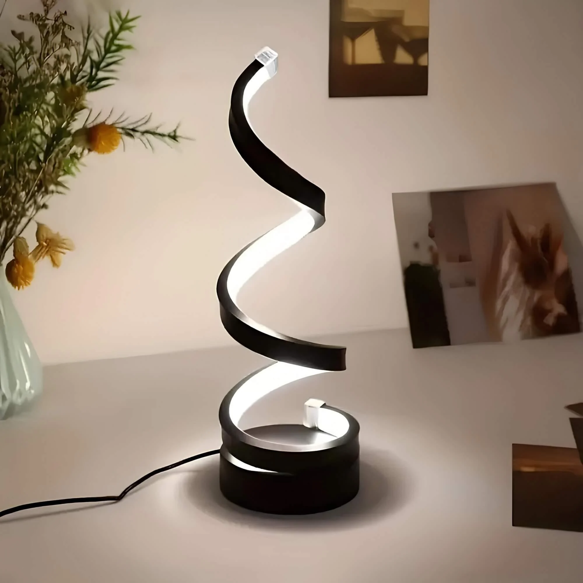 gloedcurve-spiral-tischlampe-modern-led-schwarz-weiss-gold-wohnzimmer-xlumina3 Gloedcurve Spiral Tischlampe Modern Led Schwarz Weiss Gold Wohnzimmer Xlumina3
