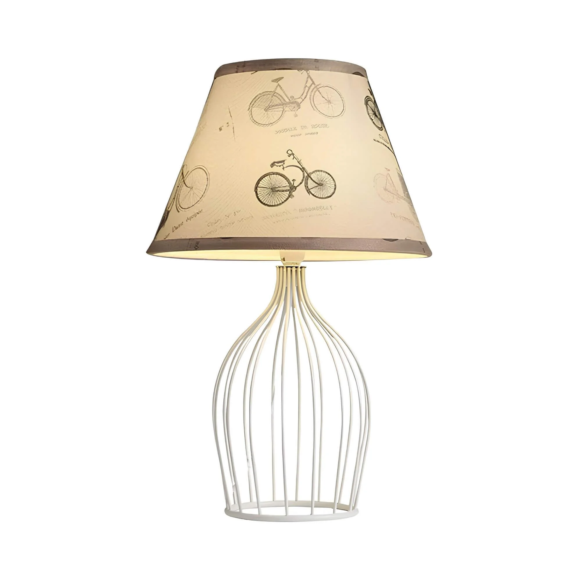 Glolight Kegel Tischlampe Mit Drahtfuss Metall Stoffschirm Wohnzimmer Buro Beleuchtung Xlumina4