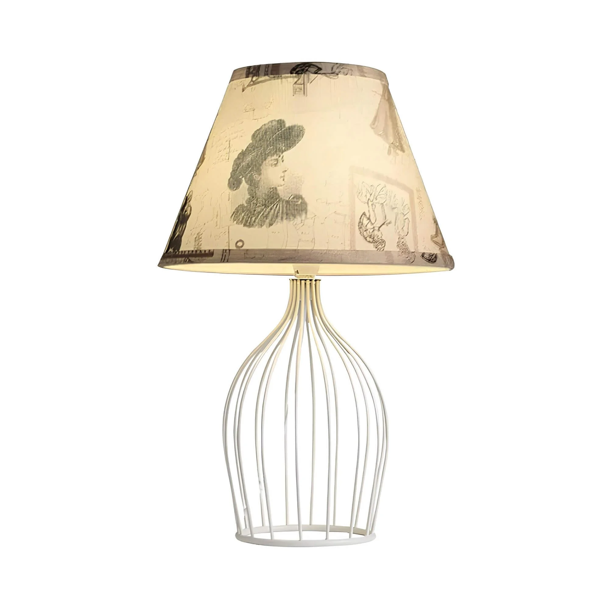 Glolight Kegel Tischlampe Mit Drahtfuss Metall Stoffschirm Wohnzimmer Buro Beleuchtung Xlumina6