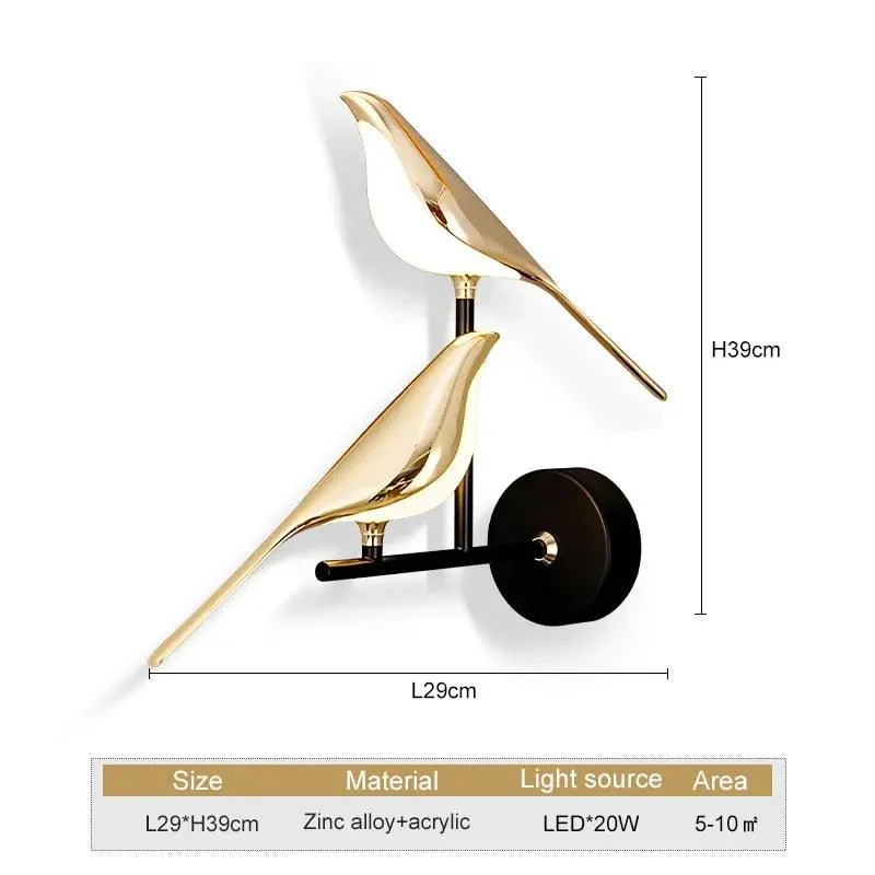 Gmgegouden Zilveren Touch Schakelaar Vogel Led Wandlampen Wandlamp 360 Draaibare Indoor Led Wandlampen Voor Slaapkamer Gang 9ac74839 A87a 4c3a 9d69 663740bcc437