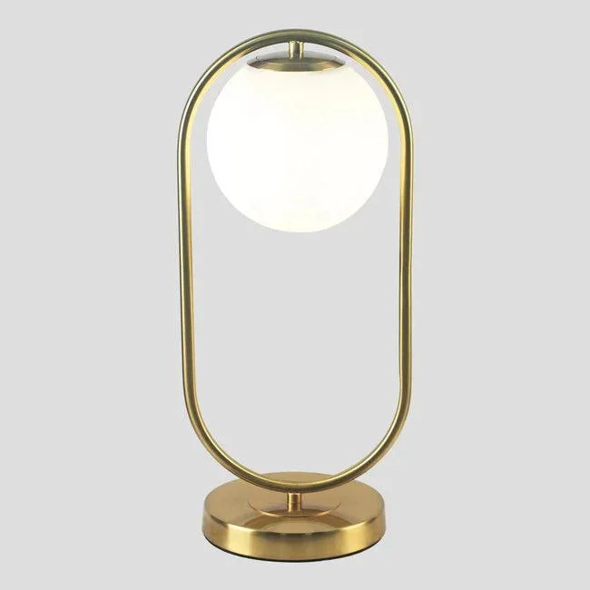 goldene-design-tischlampe-george-milchglas Goldene Design Tischlampe George Milchglas