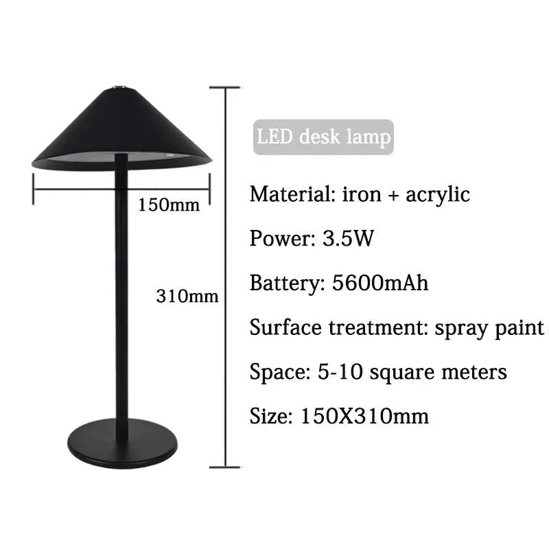 Indoor Ip54 Waterproof Rechargeable Touch Control Dimmable Led Desk Lamp Usb Dining Table Mushroom Lamp Portable Bc3729c2 Dcd7 4bb0 9335 2352b0b91ddd