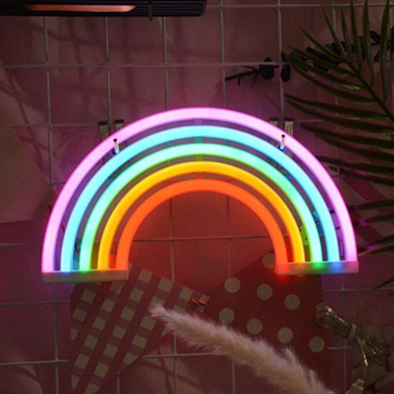 Led Wall Hanging Rainbow Neon Patchandbagel 384157