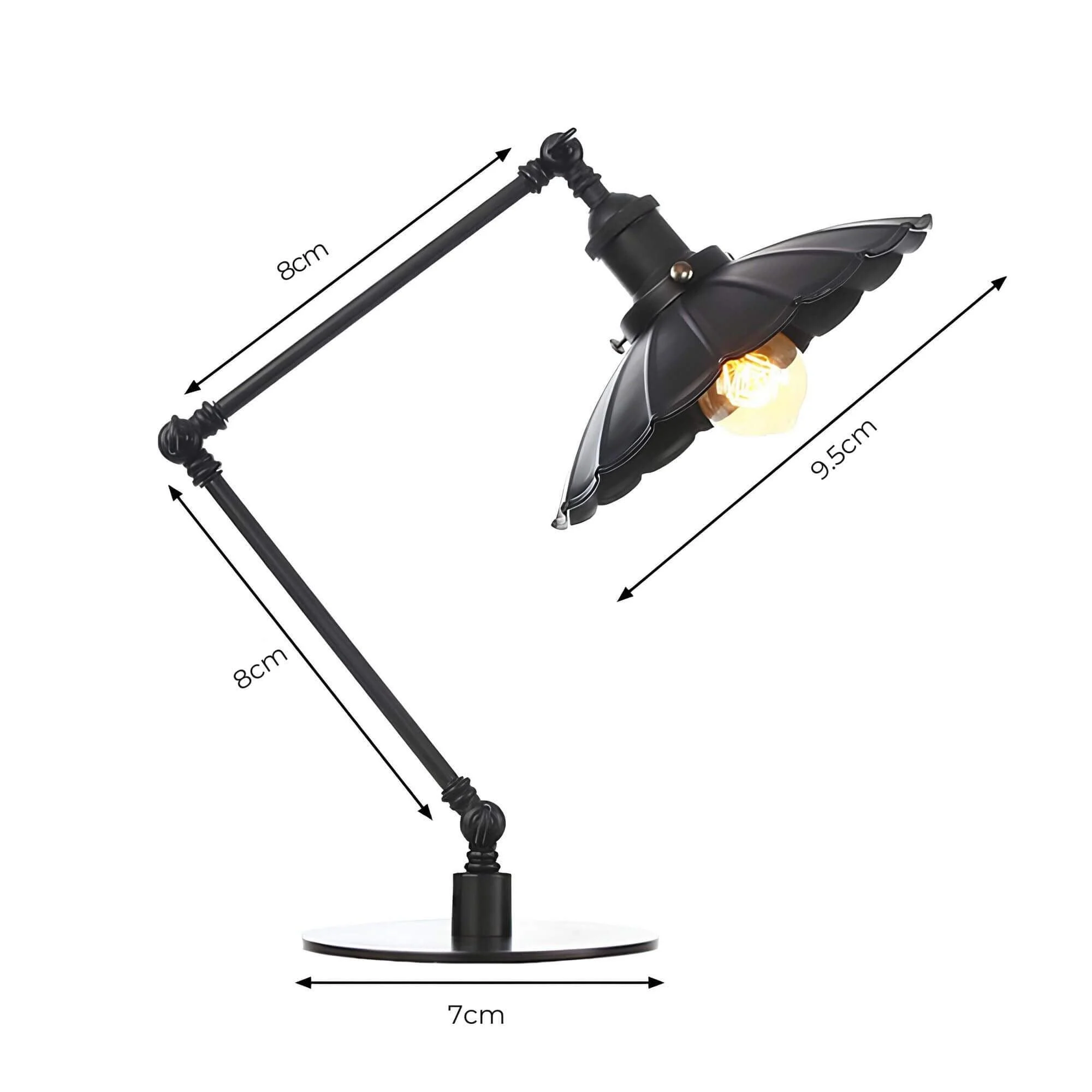 Lichtstil Vintage Verstellbare Metall Tischlampe Industrial Retro Schwarz Kupfer Messing Xlumina2