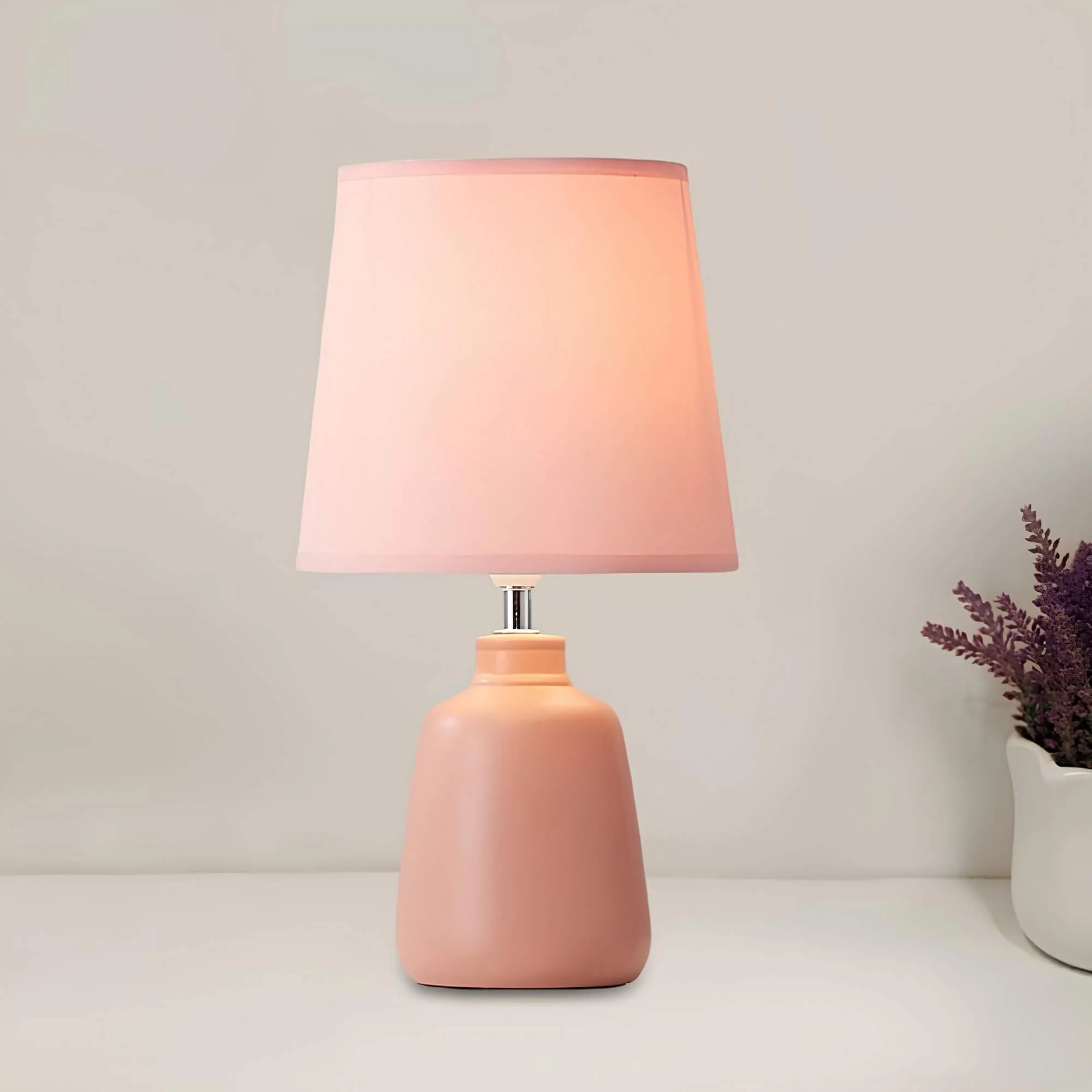 Lisalight Keramik Tischlampe Nordisch Mit Stoffschirm Fur Schlafzimmer Und Wohnzimmer Xlumina4
