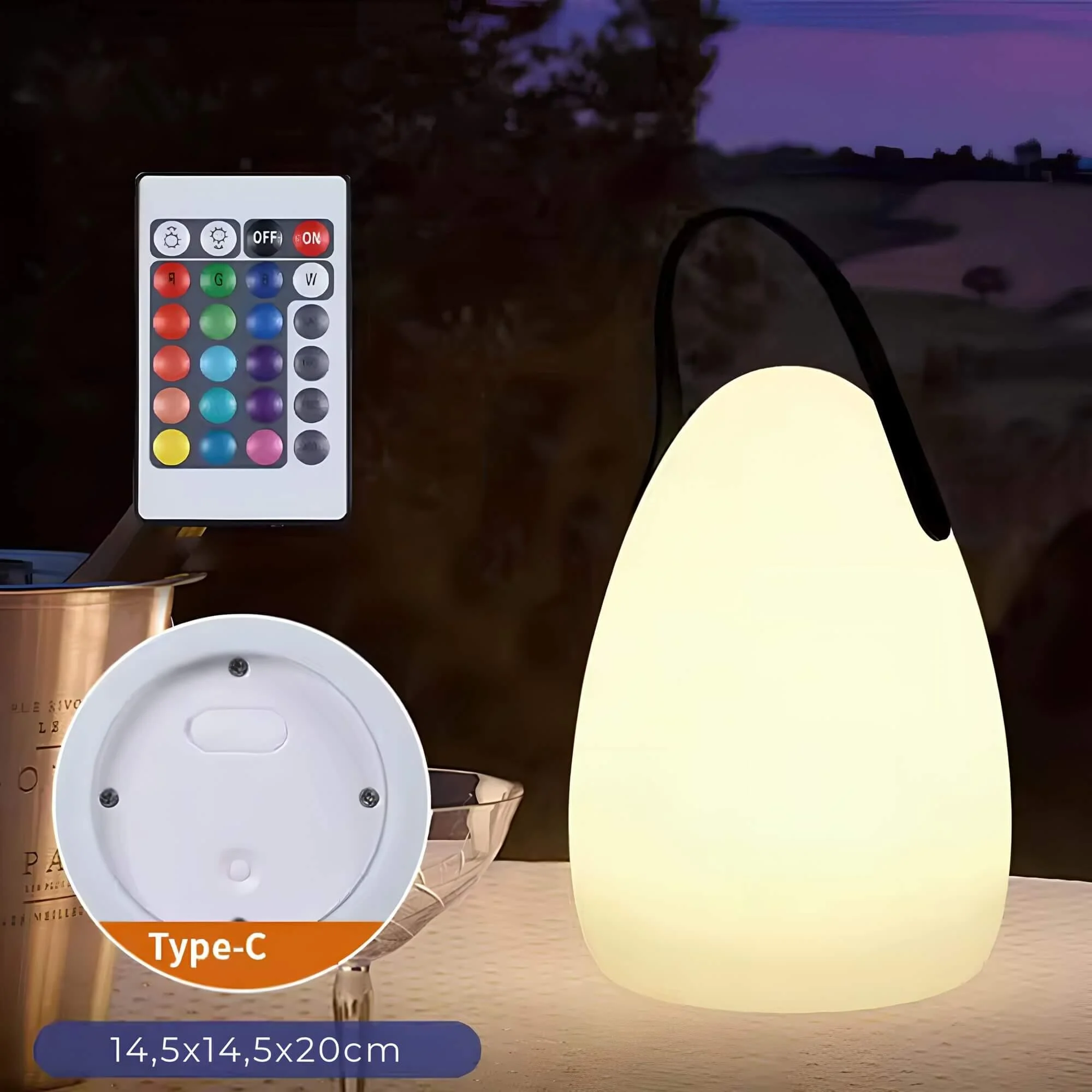 Lumishade Led Tischlampe Mit Farbwechsel Fernbedienung 20cm Wohnzimmer Buro Xlumina64