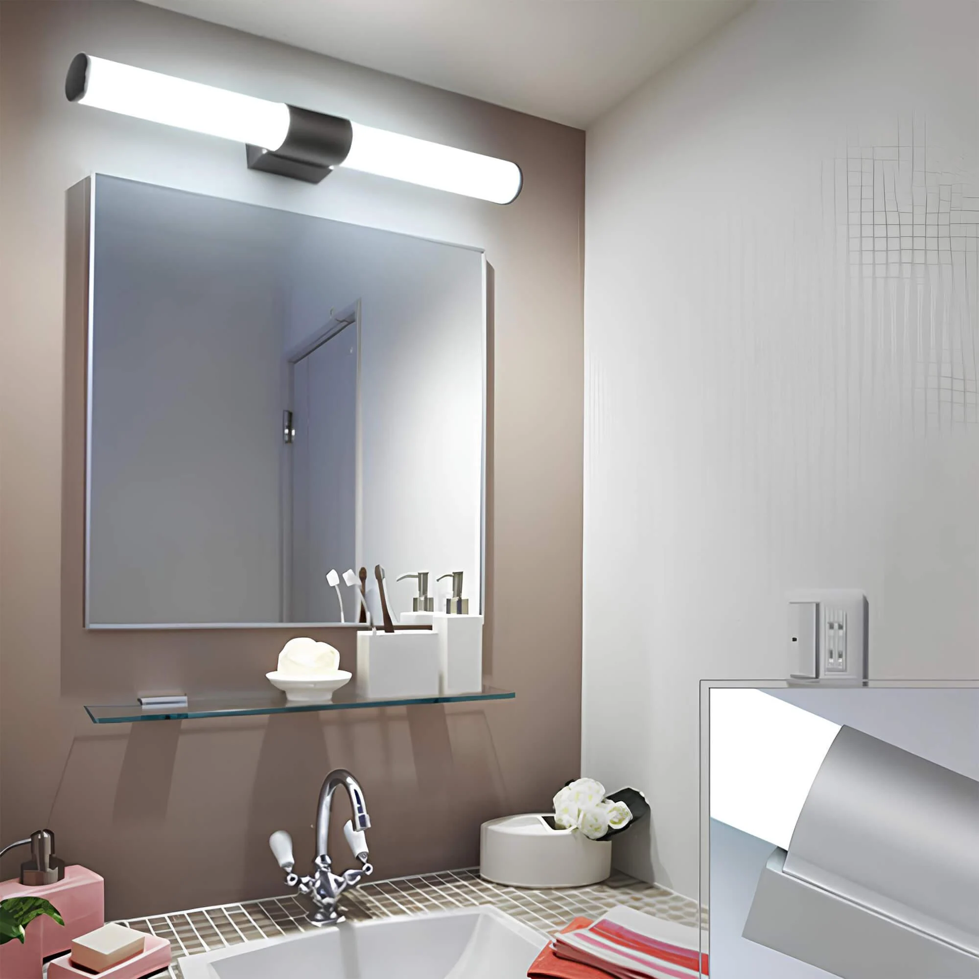 Luxbright Led Spiegel Wandlampe Modern Minimalistisch Zylindrisch Schwarz Weiss Gold Warmweiss Neutralweiss Kaltweiss Xlumina3