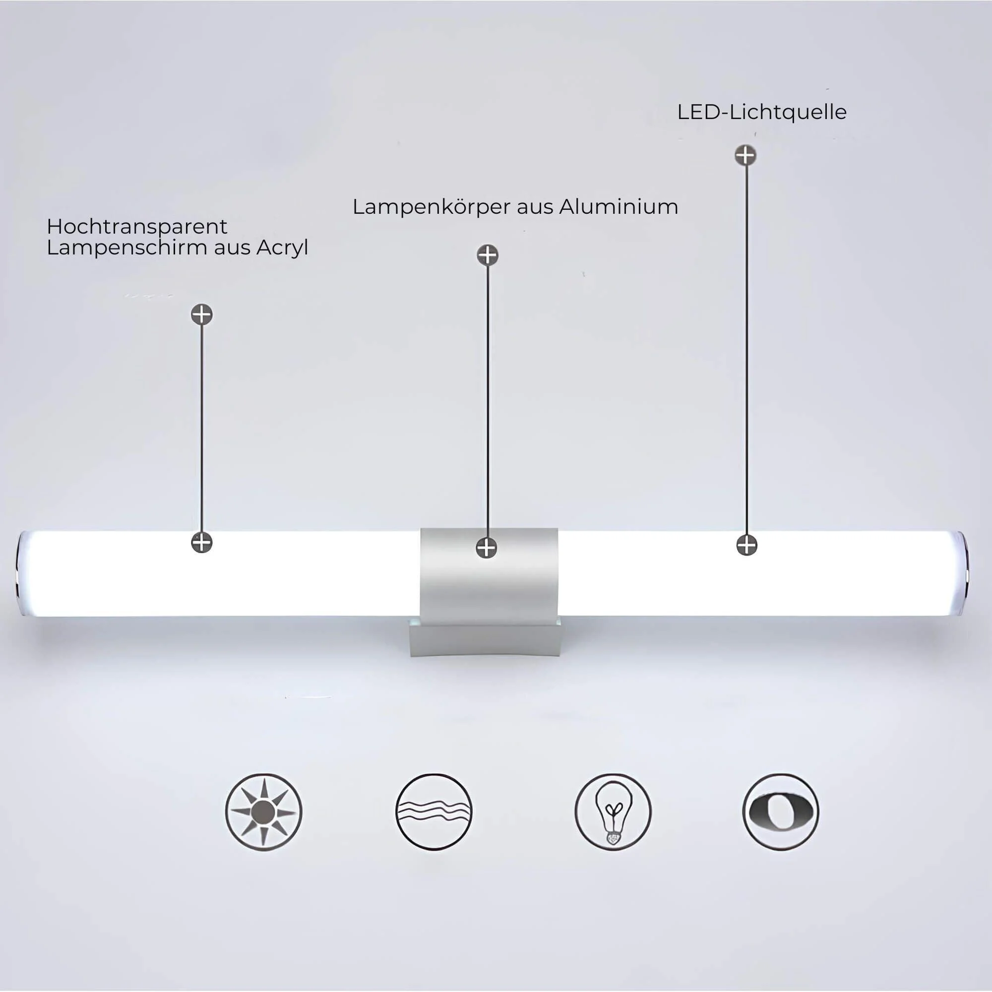 Luxbright Led Spiegel Wandlampe Modern Minimalistisch Zylindrisch Schwarz Weiss Gold Warmweiss Neutralweiss Kaltweiss Xlumina9